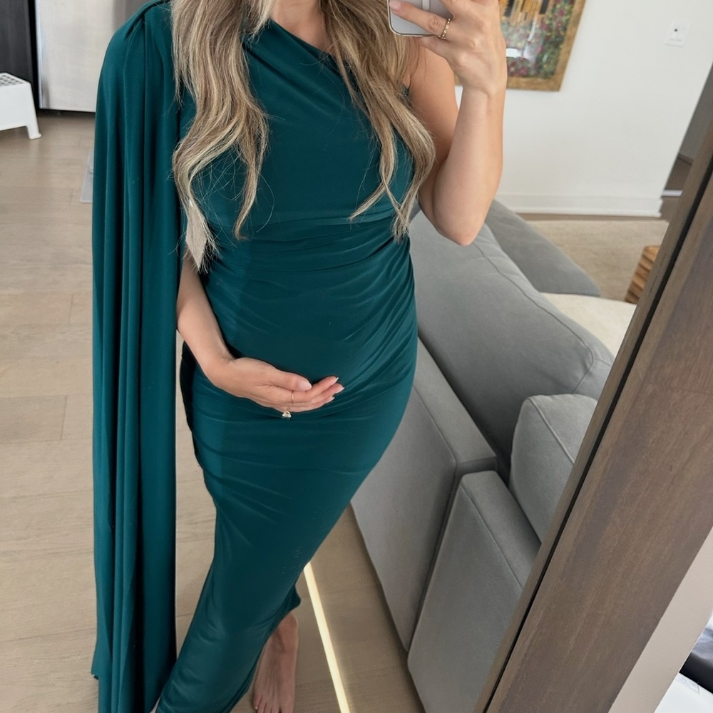 Club L London Teal One-Shoulder Dress
